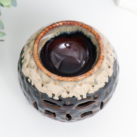 Aroma lamp ceramics "wicker patterns" mix 9.5x9.5x10 cm-5