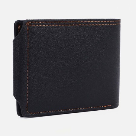 Male purse on a magnet, department for bills, for maps, for coins, dark brown color-1