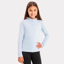 Jumper for the girl School, the color of pale blue/polka dots, height 140 cm