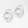 Earrings with rhinestones "Bloom" triple circle, white in silver