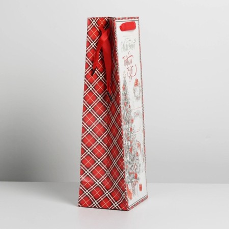A package for a bottle of craft "Magic moments", 13 x 36 x 10 cm, New Year-4
