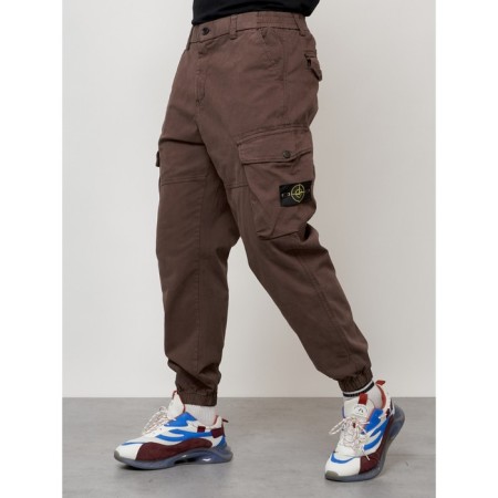Cargo jeans men, size 56, brown color-5