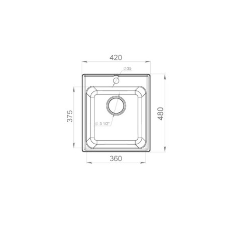 Granfest ECO-17, 420x480 mm Kitchen Washing Cilest, Gray Color-3
