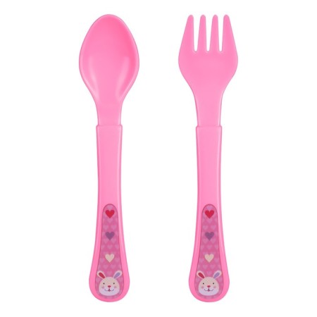 A set of cutlery for feeding "Safari", 2 items: spoon, fork, from 4 months., Mix colors-4