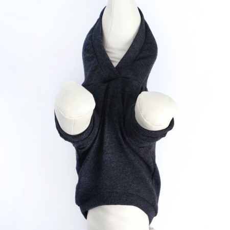 Single-toned hoodie for dogs (foot), size M (DS 26, Osh 36-38, OG 46-50), gray-7