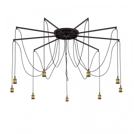Suspended Citilux “Edison” CL451291, 150x150x235 cm, 9x75W, e27, black color
