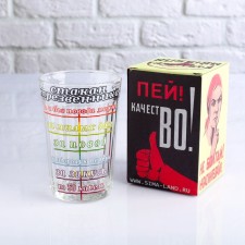 A glass of a facet in the gift packaging 