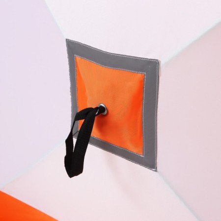 Tent Winter Cube "Ranger", 2.1 x 2.1 m, 4-seater, oxford fabric, white-orange color-3