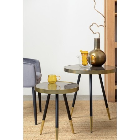 Hedda coffee table, 550 × 550 × 590 mm, black / matte gold color-1