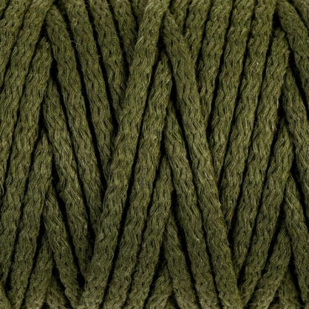 Knitting cord "Puff" 100% cotton width 5mm 100m (khaki)