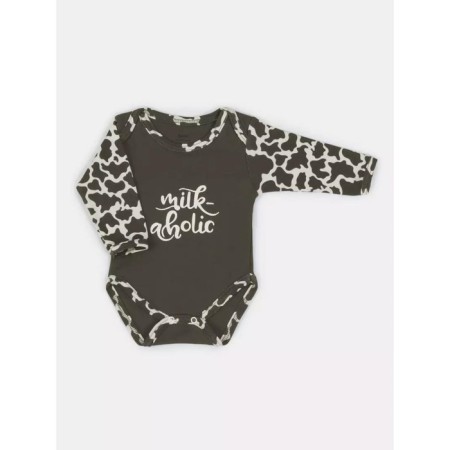 Body baby with a long sleeve Rant Milk-Aholic, height 68 cm, graphite color-2
