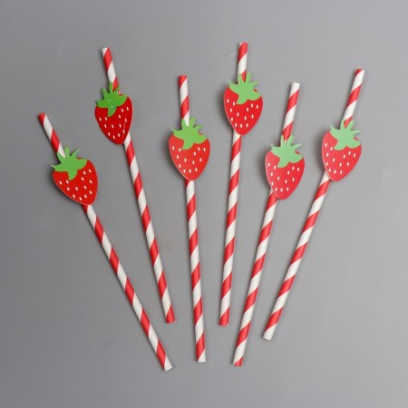Strawberry cocktail tubes, 6 pieces in a set