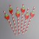 Strawberry cocktail tubes, 6 pieces in a set