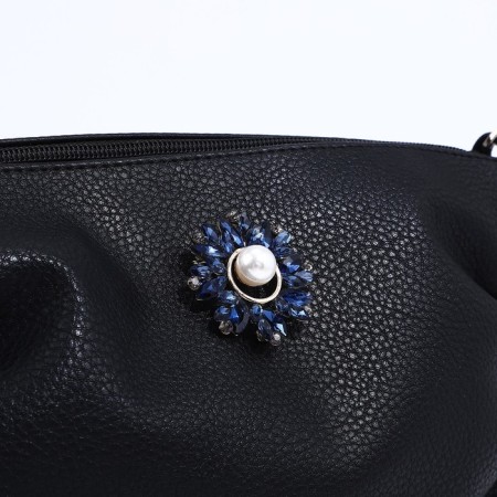 Richet Cross-Body bag, external pocket, black color-3