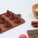 Form for chocolate of the share "Truffli", silicone, 21 × 10 × 2.2 cm, 15 cells, brown color