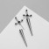Earrings with rhinestones "Crosses" Gothic, black color in silver