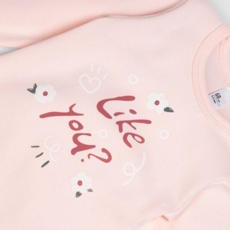 Body baby with a long sleeve "Goroshinka", height 92 cm, peach color-3