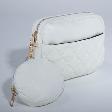 Bag Cross-Bodi with a zipper, white color-6