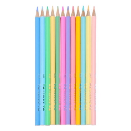 Pencils 12 colors, Devente Trio Mega Soft Pastel, three -sided case, super soft, 4M, 3 mm neckline, pastel colors-2