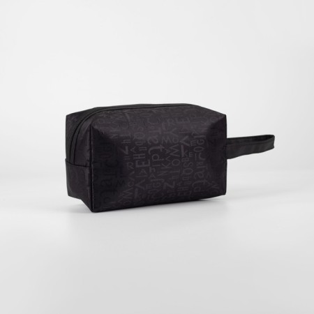 Cosmetic bag with lightning, black color