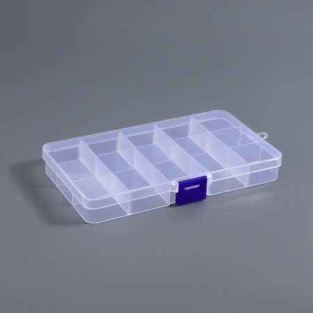 Organizer for decor, 15 cells, 17.4 × 10 × 2.2 cm, the color is transparent-1