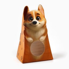 Folding box with the Corgi window, 9 x 15.5 x 6 cm