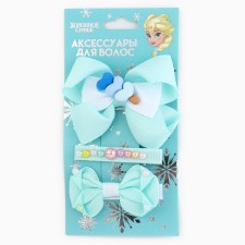 Hairpin clamping hair with a bow, set 3 pcs, cold heart
