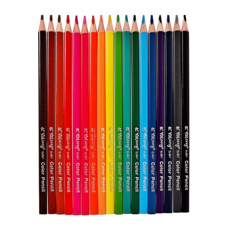 Pencils of watercolor 18 colors, in a cardboard box, triangular, wood, with a brush, fish 1055329-1