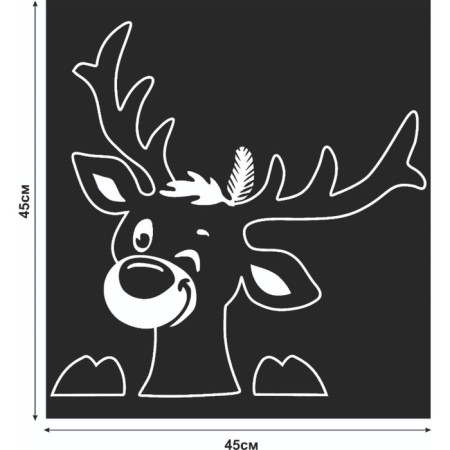 Decorative sticker for windows "The deer winks" 45x45 cm-1