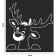 Decorative sticker for windows "The deer winks" 45x45 cm