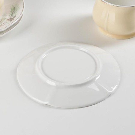 Ceramic tea service “Shishechki”, 12 items: a cup 200 ml, a saucer d = 14.5 cm, yellow color-2