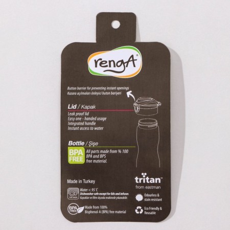 Water bottle with Urban flask, 600 ml, 6.8 × 8.3 × 24.5 cm, tritan, mix color-10