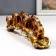 Polystone souvenir "Seven elephants on a tusk with patterns and rhinestones" 9x28x5.5 cm