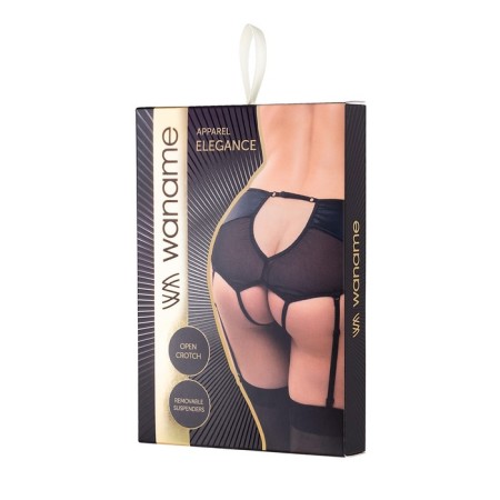 Erotic panties for stockings Waname Elegance with high landing black (42-44)-7
