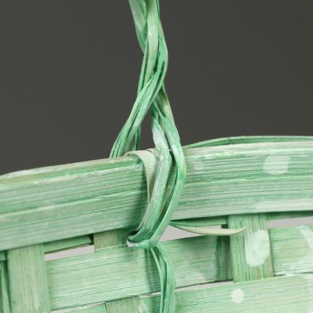 Wicker basket, 26 x 13 x 11 cm, green, bamboo-3