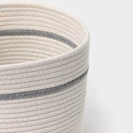 Basket for storage ladled handmade LadoM "Dorian", 25 × 25 × 22 cm, white-gray color-3