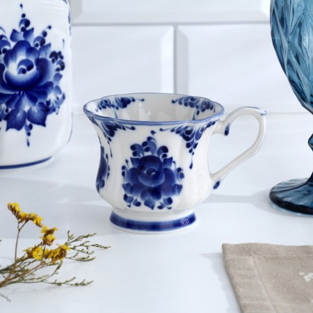 Cup "Valeria", h = 8.5 cm, gzhel