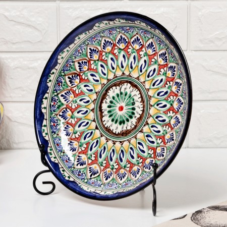 Largan Rishtan ceramics "Patterns", 25 cm, blue-2