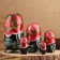 Troika matryoshka, red scarf, 5 puppet, suite