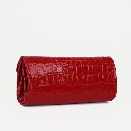 Women's wallet on the button, red color-1