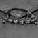 Bracelet "hematite" skulls, black color, 7 cm