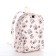 School backpack of textiles on a zipper, 3 pockets, beige/pink color