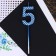 Candle for the cake, number "5", blue, 4 x 13 cm.