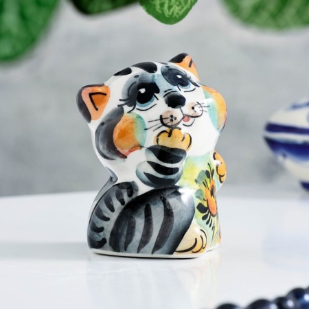 Сувенир "Кот Ласка", гжель, цвет-3