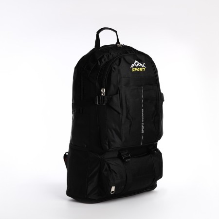 A backpack on a zipper with an increase, 65l, 4 outer pockets, black color-2