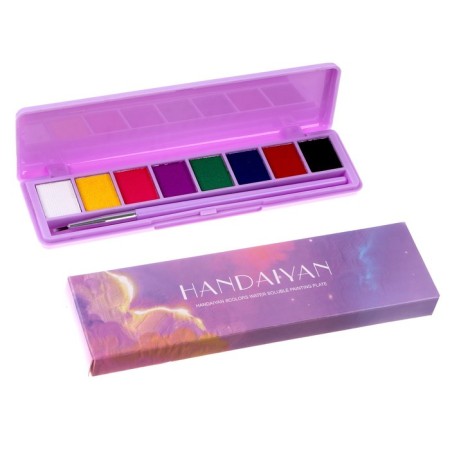 Aquagim Professional for the face and body 8 colors, 2 glow from ultraviolette + brush-1