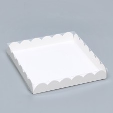 Box for cookies, white, 21 x 21 x 3 cm