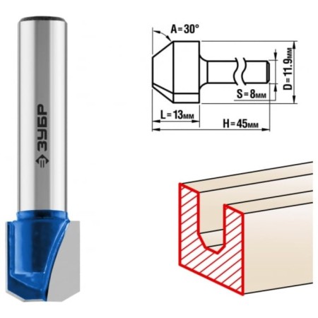 Frases groove bison 28742-11.9-30, shaped No. 3, 11.9 x 13 mm 13 mm
