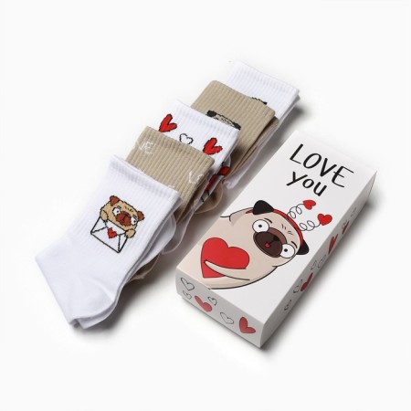 Набор женских носков KAFTAN "Love you“ 5 пар, размер 36-39 (23-25 см)-1