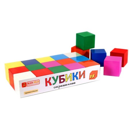 Cubes wooden, painted 15 pcs.-1